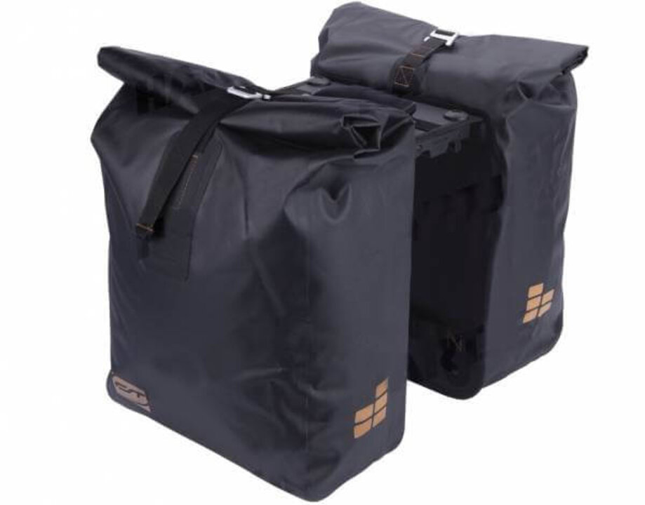 Contec Double Waterproof - MIK - Dubbele fietstas 40L - Zwart/Goud