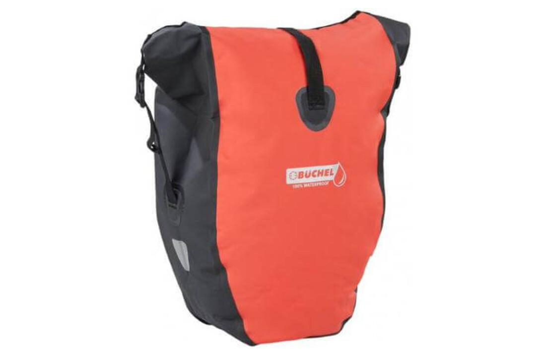 Büchel Luxe Pakaftas / Enkele fietstas - Rood/Zwart - 25.4L