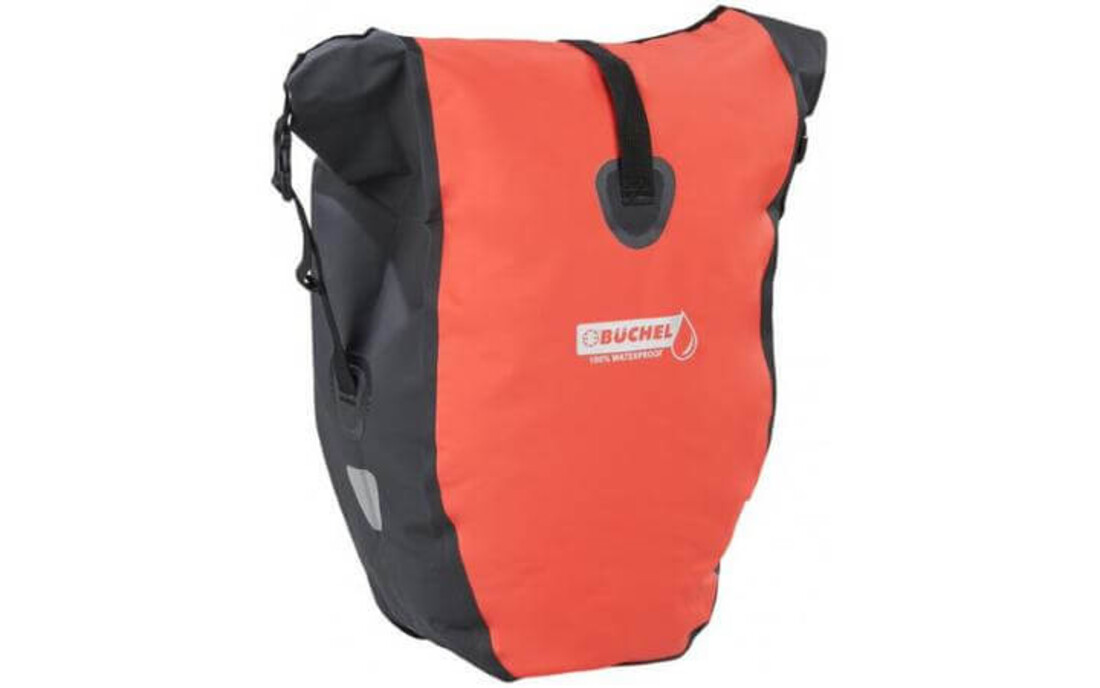 Büchel Luxe Pakaftas / Enkele fietstas - Rood/Zwart - 25.4L