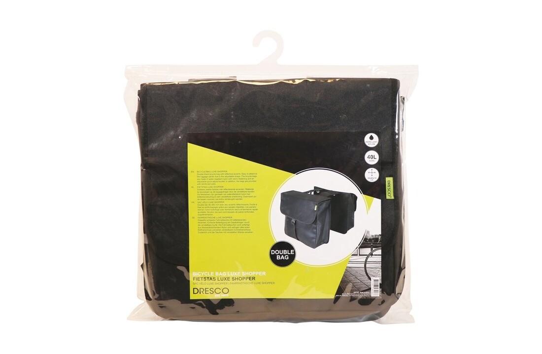 Dresco Dubbele Fietstas Luxe Shopper - 40L - Zwart