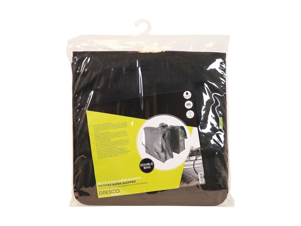 Dresco Dubbele Fietstas Super Shopper - 50L - Zwart