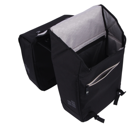 Contec Via Tour Dubbele Fietstas 32L - Zwart - Racktime Adapter