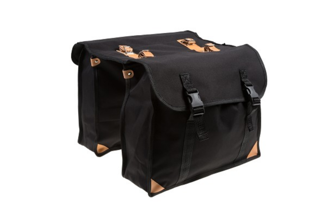 Falkx Retro Dubbele Fietstas - 29L - Zwart