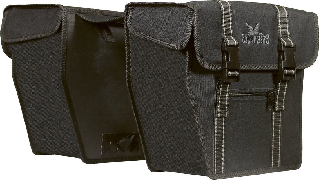 Greenlands Citybike - Dubbele Fietstas - Voorgevormd - 25L - Zwart