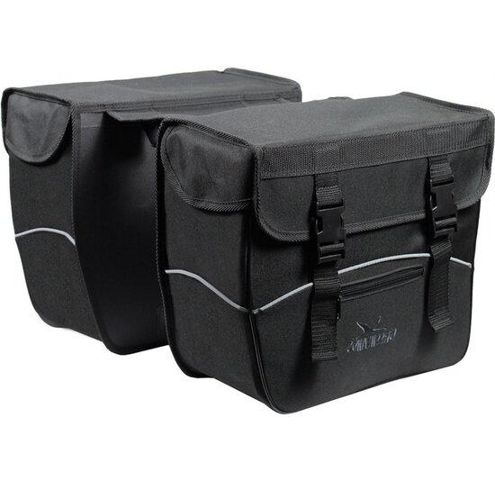 Greenlands Dubbele Fietstas Pannier - Voorgevormd - 34L - Zwart