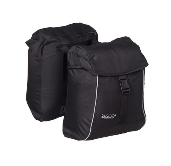 Bagoo Lichtgewicht Dubbele Fietstas - Zwart - 34L - Inclusief Gratis Regenhoezen