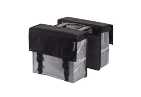 Bagoo Dubbele Fietstas Bisonyl - Zwart / Zilver - 34L