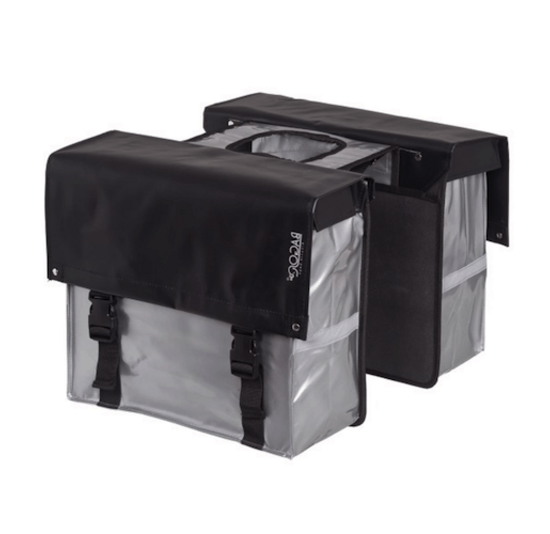 Bagoo Dubbele Fietstas Bisonyl - Zwart / Zilver - 34L