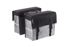 Bagoo Dubbele Fietstas Bisonyl - Zwart / Zilver - 46L