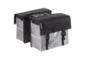 Bagoo Dubbele Fietstas XL Bisonyl - Zwart/Zilver - 58L