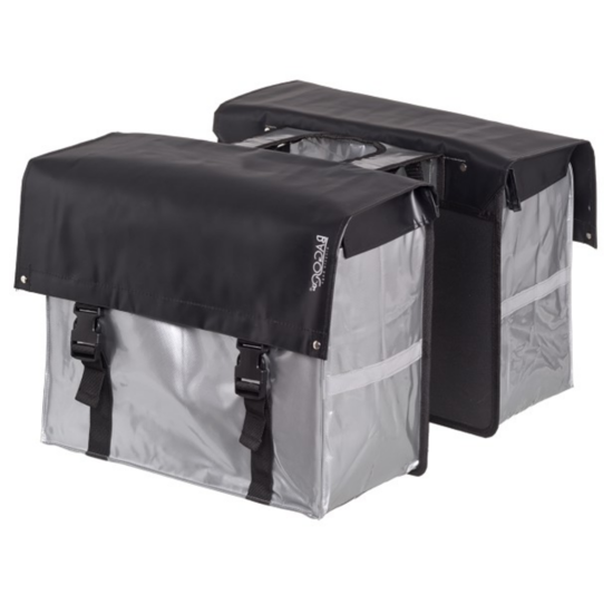 Bagoo Dubbele Fietstas XL Bisonyl - Zwart/Zilver - 58L