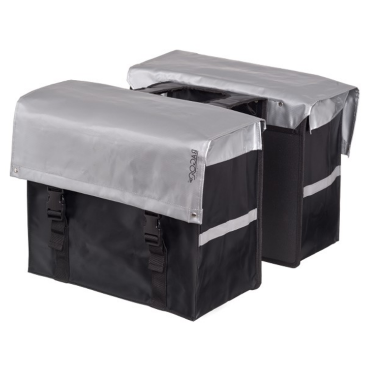 Bagoo Dubbele Fietstas XL Bisonyl - Zilver / Zwart - 58L