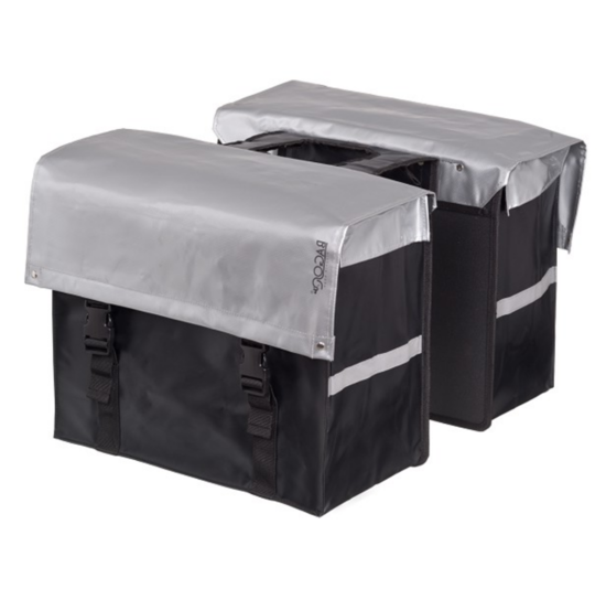 Bagoo Dubbele Fietstas XL Bisonyl - Zilver / Zwart - 58L