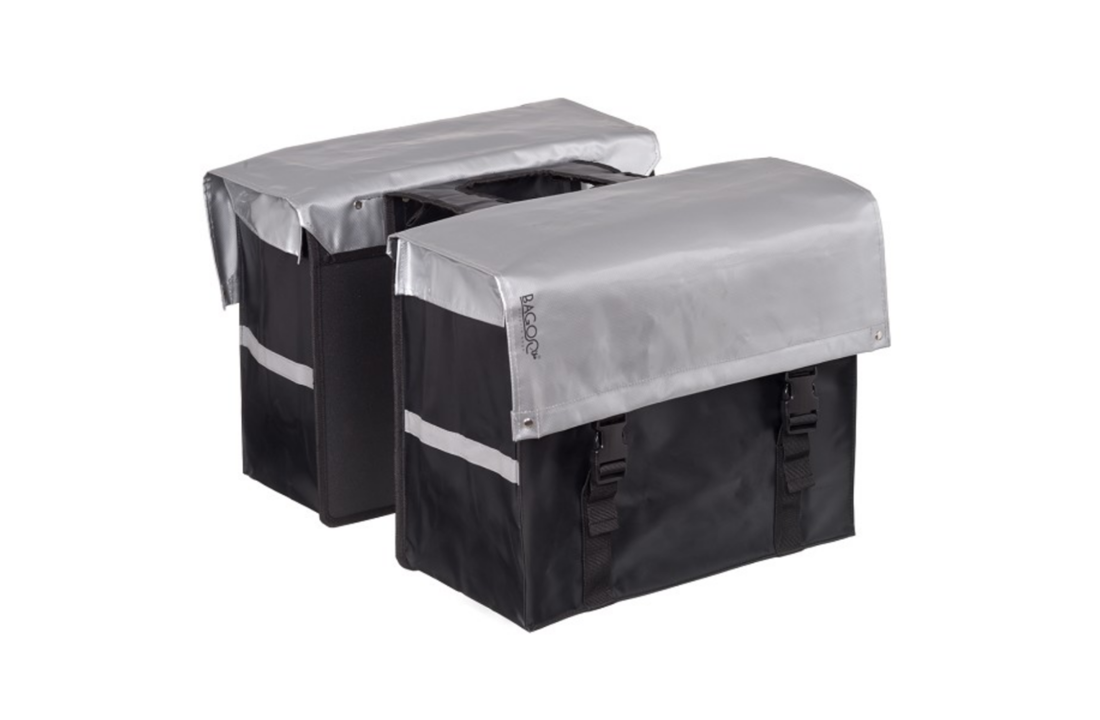 Bagoo Dubbele Fietstas XL Bisonyl - Zilver / Zwart - 58L