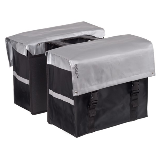 Bagoo Dubbele Fietstas XL Bisonyl - Zilver / Zwart - 58L