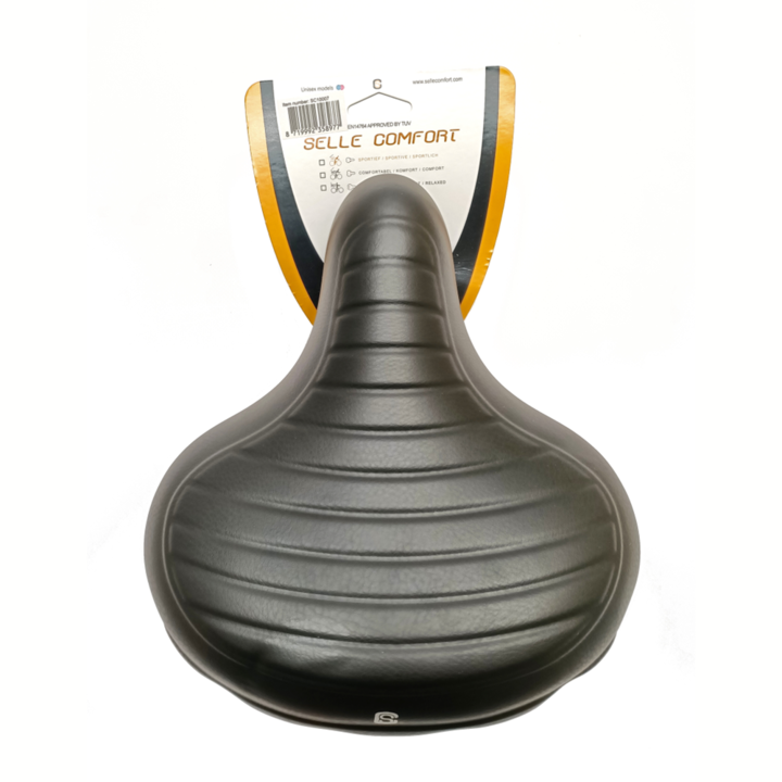 Selle Comfort Drifter Fietszadel Wave - Zwart - Met Hangveren