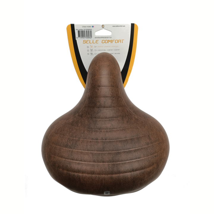 Selle Comfort Drifter Fietszadel Wave - Bruin - Met Hangveren