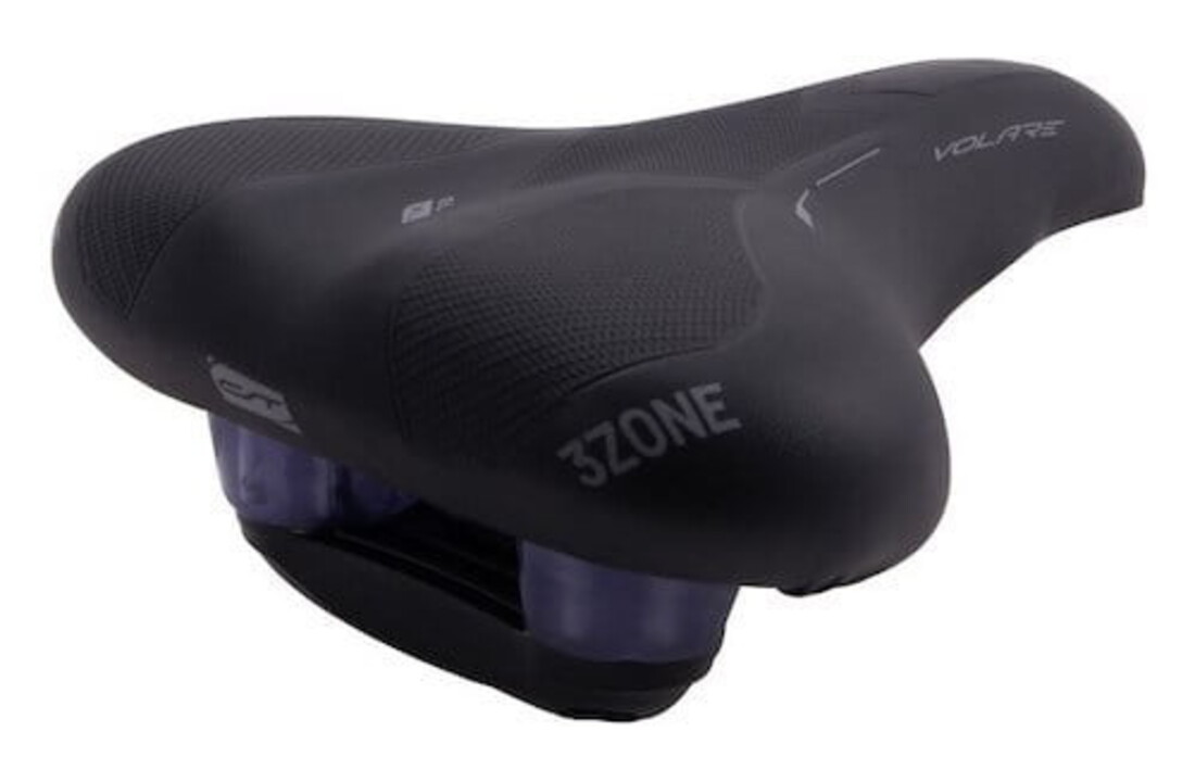 Contec City/Tour Volare EL Fietszadel - Zwart - Elastomeer Demper - Unisex