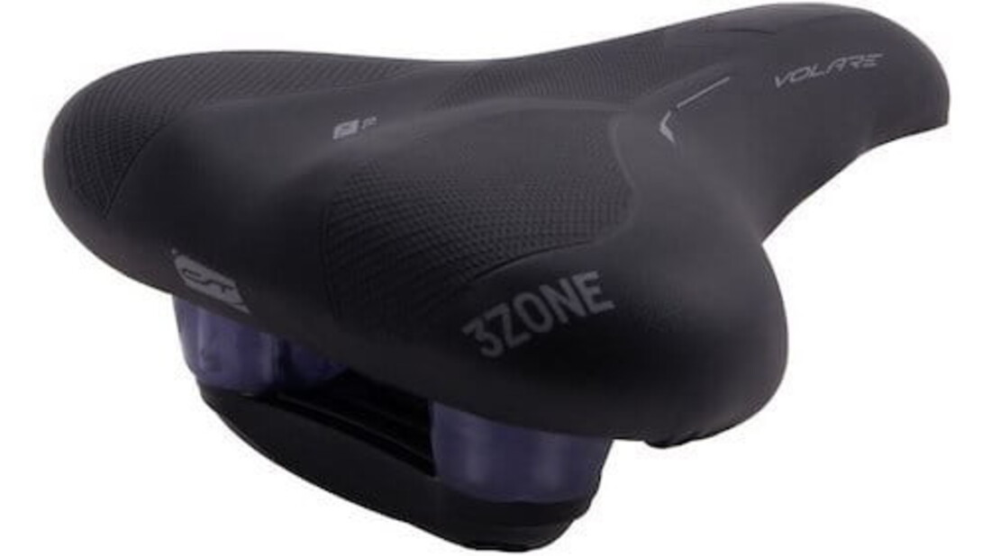 Contec City/Tour Volare EL Fietszadel - Zwart - Elastomeer Demper - Unisex