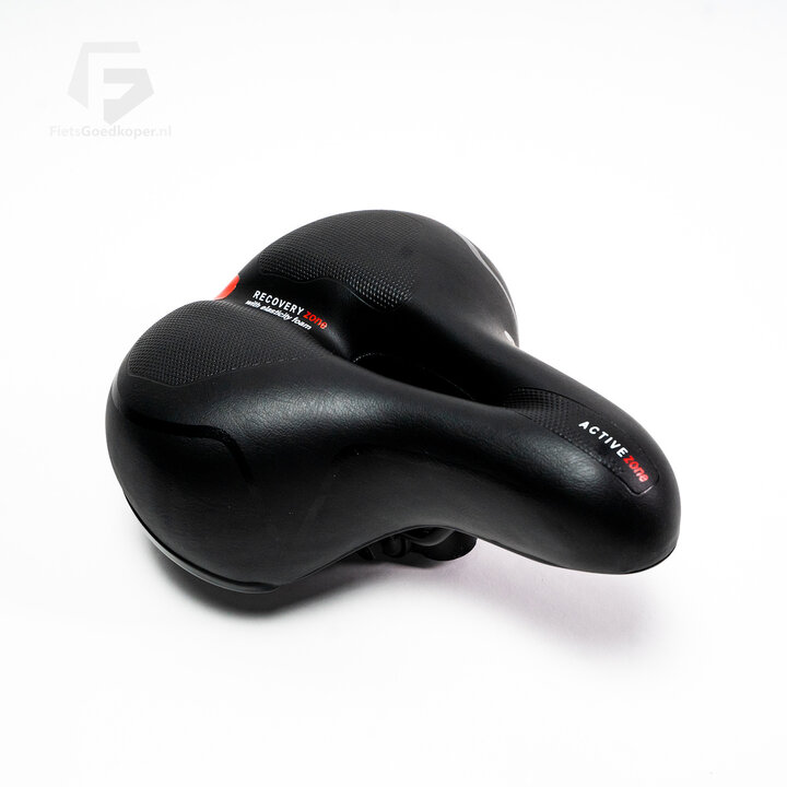 Voltano Fietszadel Met Gelpads - Zwart/Rood - Unisex - Gratis Zadelstrop