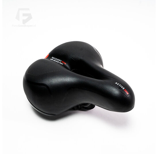 Voltano Fietszadel Met Gelpads - Zwart/Rood - Unisex - Gratis Zadelstrop