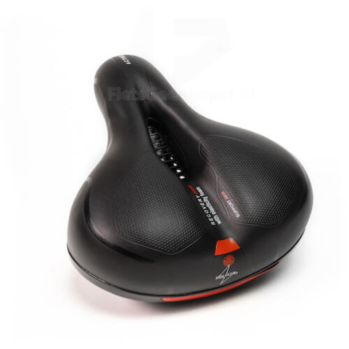 Voltano Fietszadel Met Gelpads - Zwart/Rood - Unisex - Gratis Zadelstrop