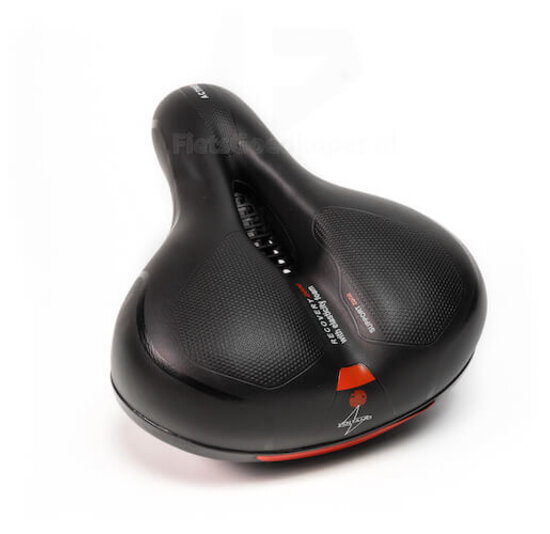 Voltano Fietszadel Met Gelpads - Zwart/Rood - Unisex - Gratis Zadelstrop