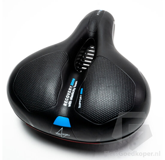 Voltano Fietszadel Met Gelpads - Zwart/Blauw - Unisex - Gratis Zadelstrop