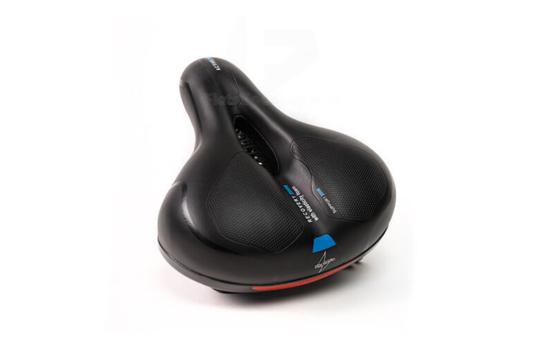 Voltano Fietszadel Met Gelpads - Zwart/Blauw - Unisex - Gratis Zadelstrop