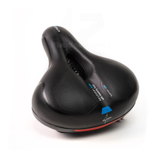 Voltano Fietszadel Met Gelpads - Zwart/Blauw - Unisex - Gratis Zadelstrop