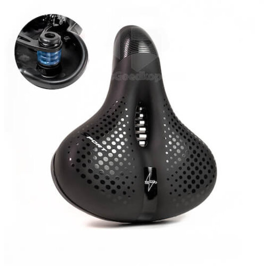 Voltano Pro Gel Fietszadel - Met Uitsparing - Zwart - Unisex