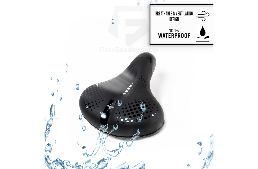 Voltano Pro Gel Fietszadel - Met Uitsparing - Zwart - Unisex