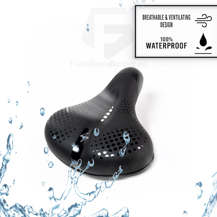 Voltano Pro Gel Fietszadel - Met Uitsparing - Zwart - Unisex