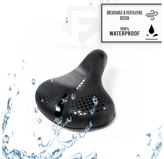 Voltano Pro Gel Fietszadel - Met Uitsparing - Zwart - Unisex