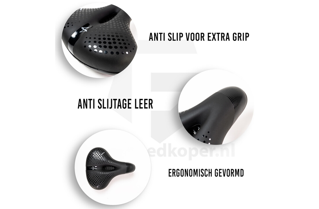 Voltano Pro Gel Fietszadel - Met Uitsparing - Zwart - Unisex