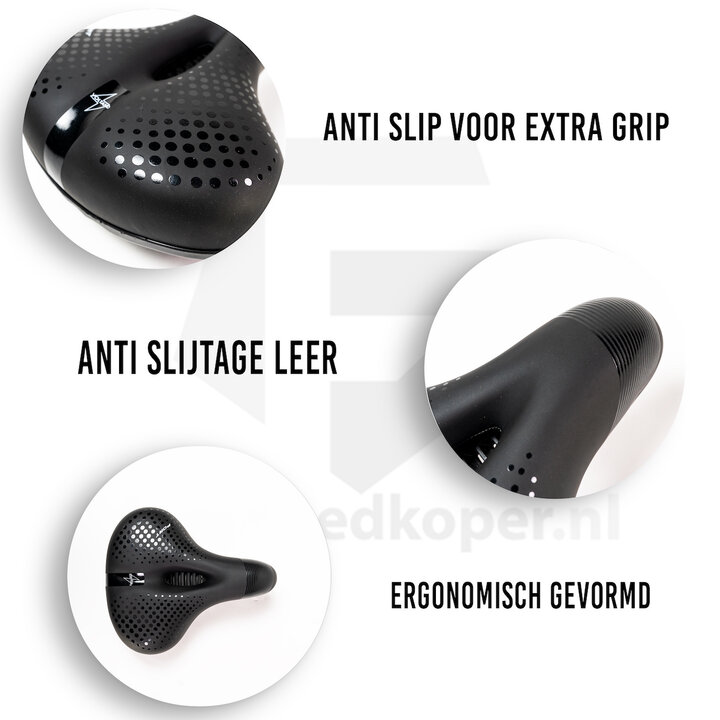 Voltano Pro Gel Fietszadel - Met Uitsparing - Zwart - Unisex