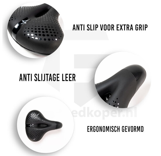Voltano Pro Gel Fietszadel - Met Uitsparing - Zwart - Unisex