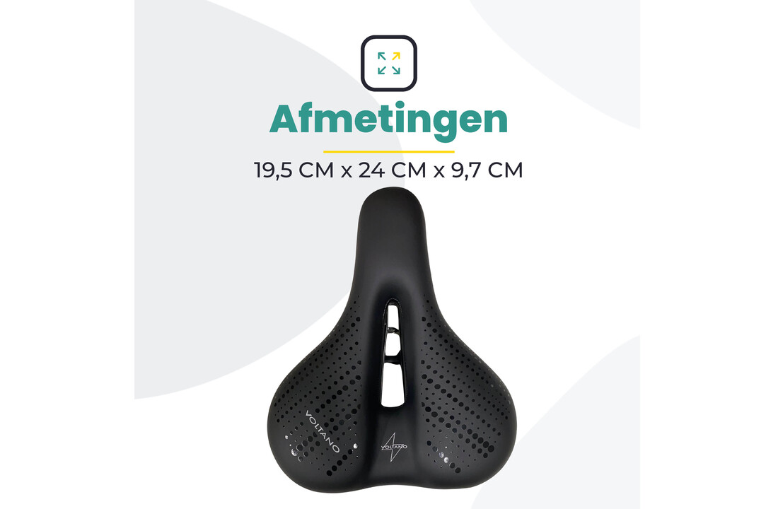 Voltano Dames Fietszadel - Zwart - Uitsparing - Waterdicht - Elastomeer Vering - Gratis Zadelstrop