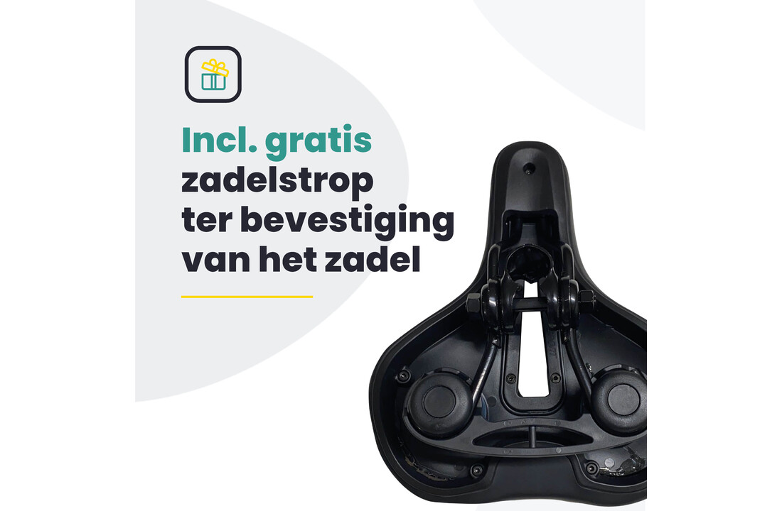 Voltano Dames Fietszadel - Zwart - Uitsparing - Waterdicht - Elastomeer Vering - Gratis Zadelstrop
