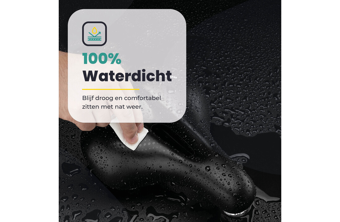 Voltano Dames Fietszadel - Zwart - Uitsparing - Waterdicht - Elastomeer Vering - Gratis Zadelstrop