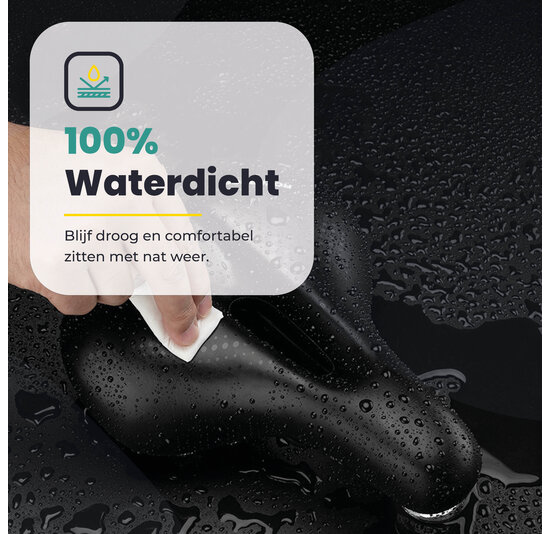 Voltano Dames Fietszadel - Zwart - Uitsparing - Waterdicht - Elastomeer Vering - Gratis Zadelstrop