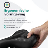 Voltano Dames Fietszadel - Zwart - Uitsparing - Waterdicht - Elastomeer Vering - Gratis Zadelstrop