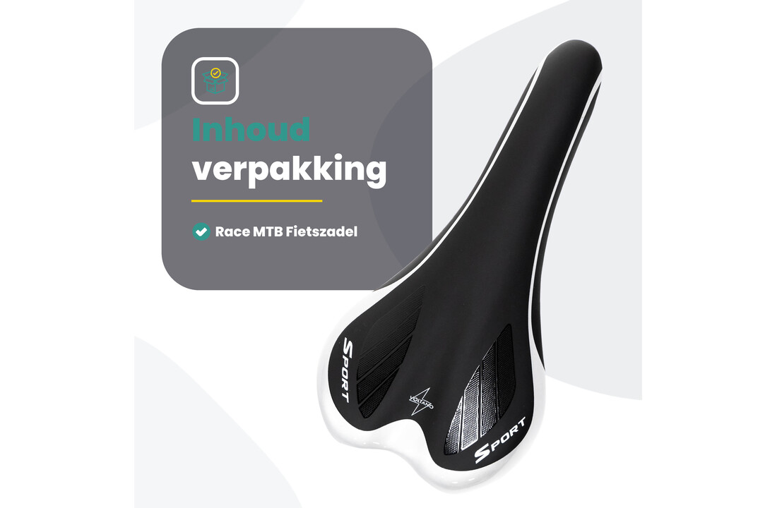 Voltano Race / MTB Fietszadel – Zwart / Zilver - Unisex
