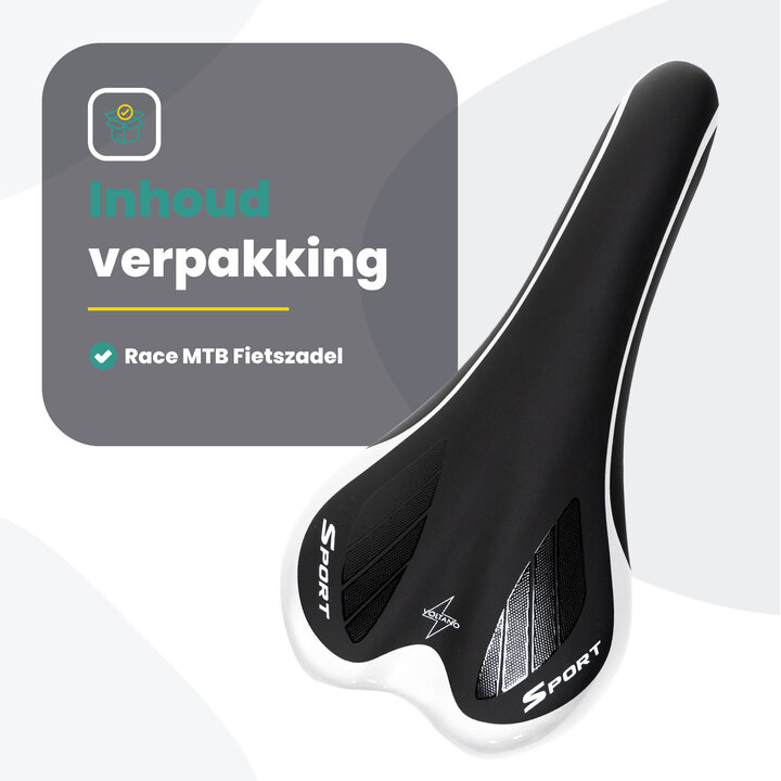 Voltano Race / MTB Fietszadel – Zwart / Zilver - Unisex