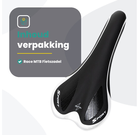 Voltano Race / MTB Fietszadel – Zwart / Zilver - Unisex