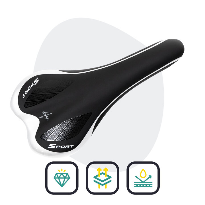 Voltano Race / MTB Fietszadel – Zwart / Zilver - Unisex