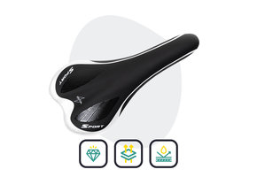 Voltano Race / MTB Fietszadel – Zwart / Zilver