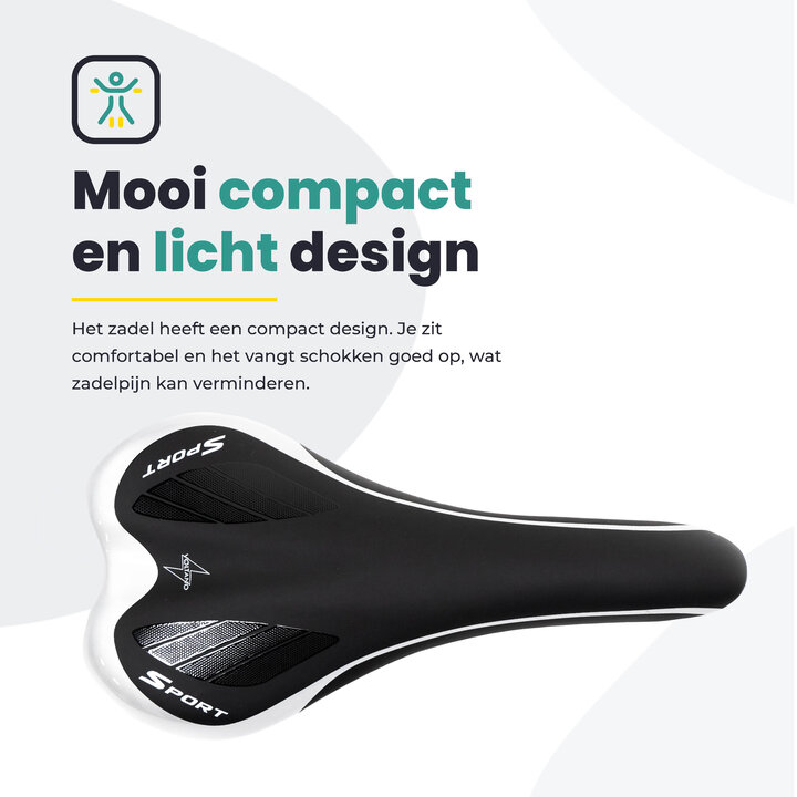 Voltano Race / MTB Fietszadel – Zwart / Zilver - Unisex