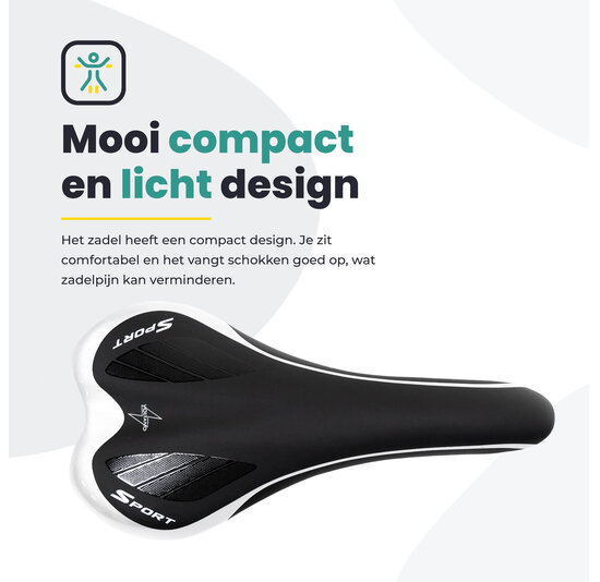 Voltano Race / MTB Fietszadel – Zwart / Zilver - Unisex