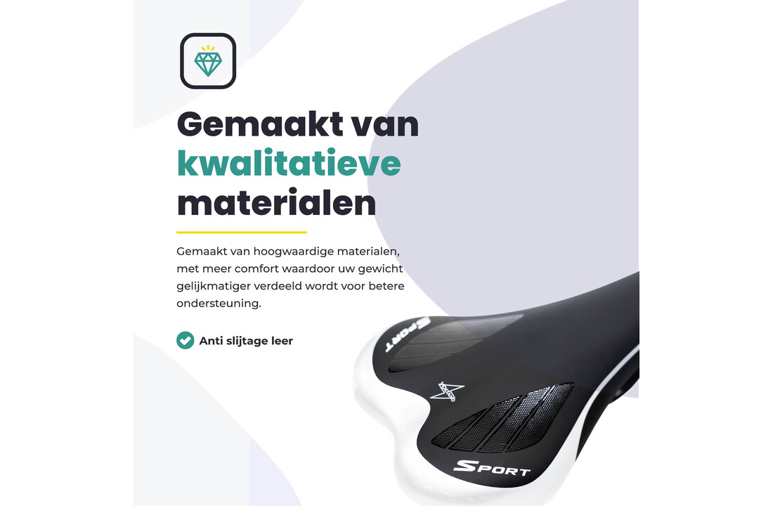 Voltano Race / MTB Fietszadel – Zwart / Zilver - Unisex